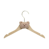 Maxbell Children's Clothes Hanger Small Non Slip Clothing Hanger for Girls Boys Kids Khaki Bear