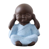 Maxbell 3x Ceramic Small Buddha Statue Monk Figurine Tea pet Decorative Ornaments