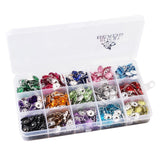 Maxbell 600 Pieces Assorted Diamante Plastic Crystal Flower Flatback Buttons Embellishment Findings for DIY Hair Accessories Craft - Aladdin Shoppers