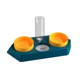 Dot Bowls with Water Dispenser Wet and Dry Food Bowls Set Pet Feeder Waterer three blue - Aladdin Shoppers