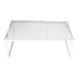 Maxbell Expandable Cabinet Storage Shelf Stand Riser Organizer Rack White 38 to 62cm