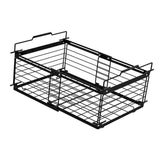 Maxbell Freezer Organizer Bin Carbon Steel Storage Rack for Kitchen Black