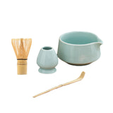 Maxbell Matcha Tea Set Japanese Handmade for Tea Lovers Tea Bowl Matcha Utensils Set Cyan