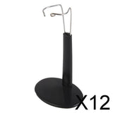 Maxbell 12xBlack Adjustable Doll Stand Display Holders 13cm for Fashion Doll Teddy Bear