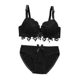 Maxbell Maxbell Womens Push Up Bra Set Embroidery Sexy Lace Lingerie Bra Panties Set 70B