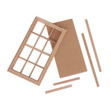 Maxbell 1:12 Scale Dolls House Miniature Wooden 12 pane Window Frame