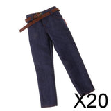 20x1/6 Scale Male Classic Denim Jeans Pants for 12'' Action Figure Blue