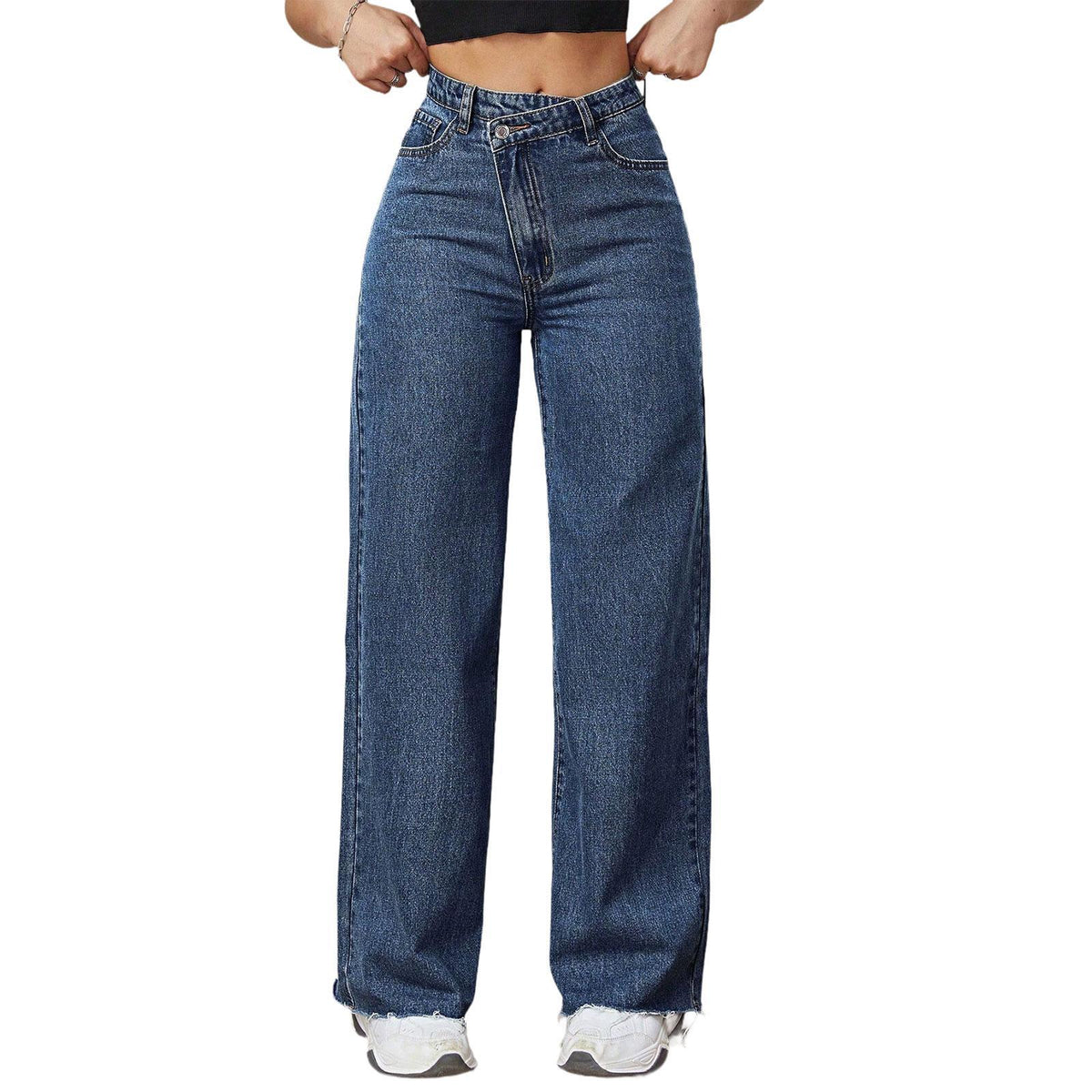 Maxbell Women's Jeans Casual with Pocket Comfortable Lightweight Trendy High Waisted L