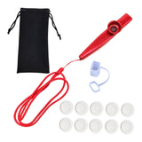 Maxbell Kazoo Flute Portable Party Favors with Membranes for Adults Show Performance Red