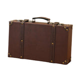 Maxbell Decorative Travel Chest Wooden Bedroom Display Home Carry on Overnight Case S 34cmx8cmx20.5cm