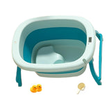 Maxbell Foldable Baby Bath Tub Multifunction Bathing Basin for Newborn Travel Blue