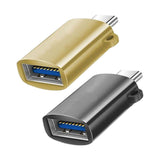 Maxbell 2 Pieces USB C Splitter Audio Output Laptop Splitter Easy to Use USB 3.0 Hub black and gold
