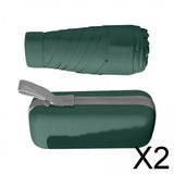 Maxbell 2xTravel Umbrella Mini Umbrella for Purse for Walking Outdoor Activities Beach Green