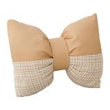 Maxbell Bow Pillow for Couch Car Backrest Cushion Aesthetic for Bedroom Couch Office Milk tea color