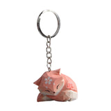 Maxbell Maxbell Cute Wooden Lowrie Statue Fogurines Animal Sculpture Decoration Craft Arts With Keychain