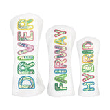 3 Pieces Golf Club Covers for Woods 1 3 UT Soft Golfer Gift Golf Wood Covers White