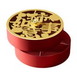 Maxbell Serving Tray Round Serving Dish for Spring Festival Chinese New Year Parties gold lid