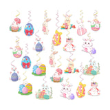 Maxbell 24 Pieces Easter Party Hanging Decoration Colorful for Porch Yard Decor Cute