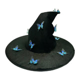 Maxbell Halloween Witch Hat Decor Adults Photo Props for Party Fancy Dress Carnivals Blue Butterfly