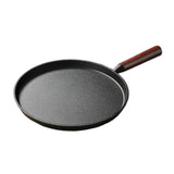 Maxbell Frying Pan Professional Cast Iron Skillet for Barbecue Steak Restaurant Dark Brown Handle