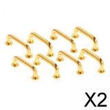 Maxbell 2x1:12 Mini Pulls Dollhouse Arch Shape for Gate Closet Small 8Pcs Gold
