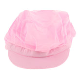 6Pcs Cook Adjustable Kitchen Baker Chef Elastic Cap Hat Catering White+Pink