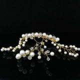 Maxbell Handmade Bridal Pearl Hair Side Combs Wedding Headpiece Jewelry Hairpin Gold - Aladdin Shoppers