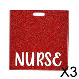 Maxbell 3xNurse Badge Card Holder Lightweight Durable Decorative Nurse Work Gift Red