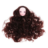 Maxbell For 1/6 BJD Female Head Sculpt Ball Jointed Doll Head with Curly Hair 3D Eyes DIY Making Accessory - Aladdin Shoppers