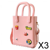 Maxbell 3xHole Bag Waterproof Easy to Clean Open Hole Tote Bag for Travel Holiday Boat Pink