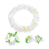 Maxbell Hawaiian Leis Set Wreath Outdoor Pool Summer Dance Artificial Flower Garland White