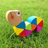 Maxbell Wooden Caterpillar Baby Kids Toy Multi-color
