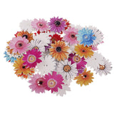 Maxbell 150Pcs Daisy Flower Wooden 2-holes Buttons for Crafts Scrapbooking 15mm 25mm