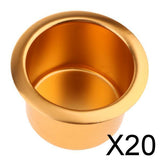Maxbell 20x Aluminum Alloy Cup Drink Holder for Marine Boat Car Truck Camper RV Gold