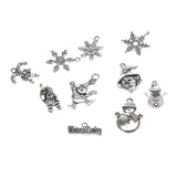 Maxbell 10x Multi Style Snowflake Snowman Christmas Charms Pendants for DIY Jewelry - Aladdin Shoppers