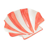 Maxbell Ceramic Shell Shaped Decorative Bowl for Entryway Birthday Gift Coffee Table Red
