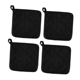 Maxbell 4 Pieces Kitchen Pot Holders 6.89x6.89inch Machine Washable Coaster Hot Pads Black