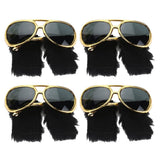 Maxbell 4 Pieces Sunglasses Funny Beard Glasses 70s Disco Costume Prop