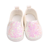Maxbell Fashionable Sequins Dancing Shoes For 18 Inch Dolls White - Aladdin Shoppers