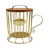 Maxbell Coffee Pod Holder Large Capacity Rustic Organizer for Countertop Kitchen Bar L gold