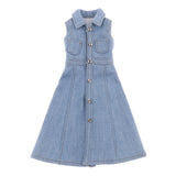 Maxbell Lovely Doll Clothes Sleeveless Denim Dress for 1/6 BJD Doll Clothing Accs