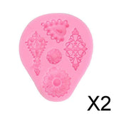 Maxbell 2xSilicone 3D Retro Flower Fondant Mould Chocolate Bake Mold Cake Pastry Decor