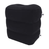Maxbell Inflatable Travel Foot Rest Adjustable Height for Long Trip Office Home Cars Black