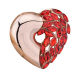 Crystal Heart Ring Fashion Ladies Silk Chiffon Scarf Clip Ring Red