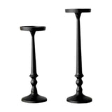 Maxbell 2 Pieces Pillar Candle Holders Iron Candlestick for Christmas Events Dinning Black