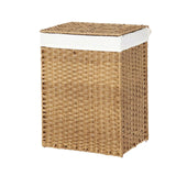 Maxbell Laundry Basket with Lid Imitation Rattan Handwoven for Books Tissues Bedding Brown