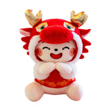 23cm Cartoon Chinese Dragon Pillow Stuffed Animal Toy Chinese New Year Toy