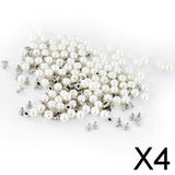 Maxbell 4xRivets and Pearls Set for DIY Crafts 100 Pieces Ivory