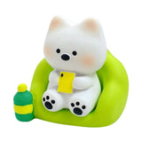 Maxbell Dog Sculpture Cute West Highland White Terrier for Office Thanksgiving Shelf 3.5cmx4.2cm