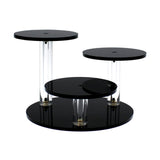 Maxbell Maxbell Round Acrylic Products Display Riser Stand 3 Tier for Jewelry Earrings Rocks Black